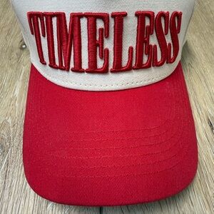 Timeless Embroidered Trucker Cap Red Citrusy Boutique Adjustable